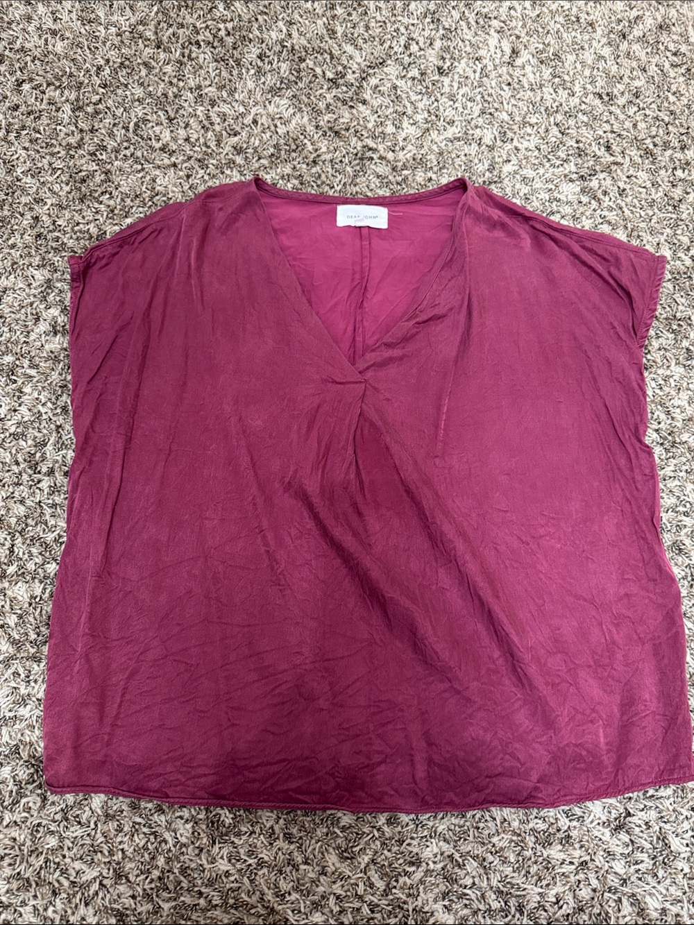 Dear John V-Neck Cap Sleeve Tunic in Berry Plum